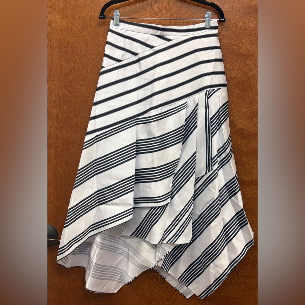 Rose Collection NWT black & white asymmetrical handkerchief skirt midi/maxi MD